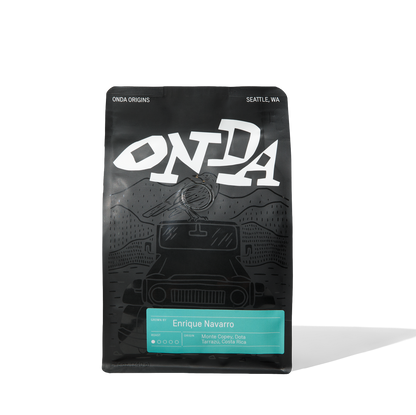 Black coffee bag with white letters, costa rican specialty coffee, ultra rare specialty coffee, gifts for coffee enthusiasts