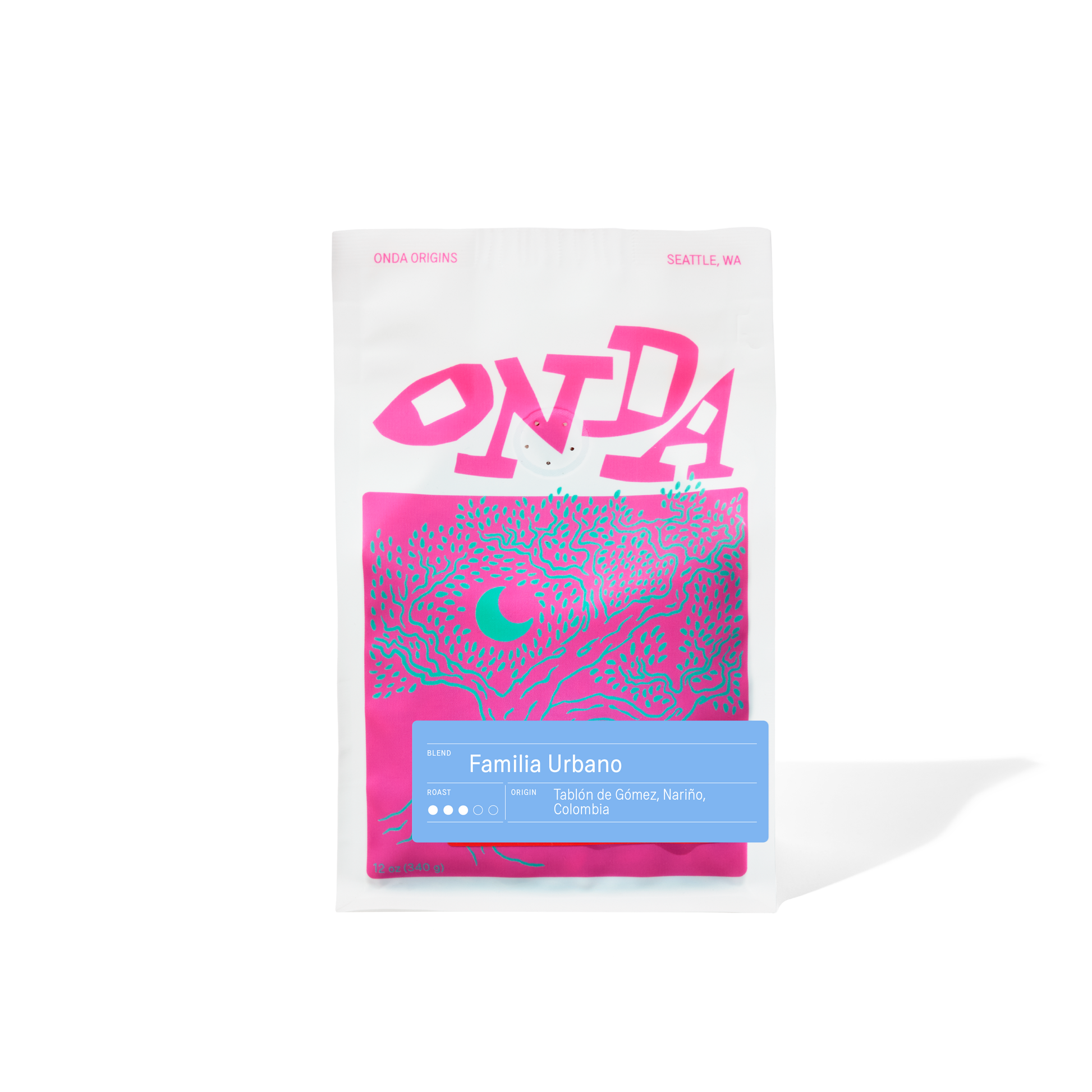 Pink coffee bag, specialty coffee beans, coffee bag with cool design, colombian coffee, coffee from colombia