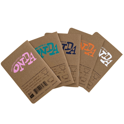 Coffee journal, journal with Onda screenprinted, branded journal for coffee, coffee gifts for coffee lovers