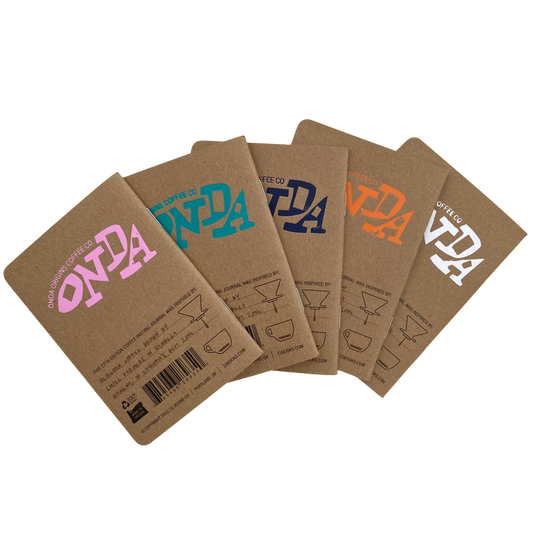 Coffee journal, journal with Onda screenprinted, branded journal for coffee, coffee gifts for coffee lovers