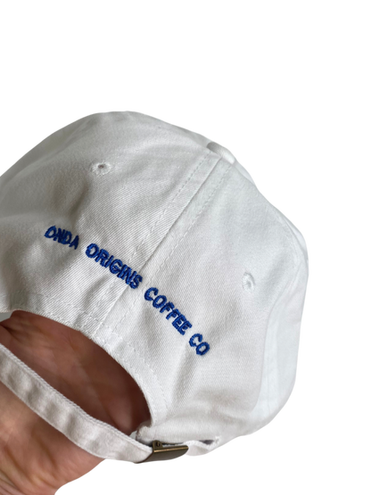 Stylish and trendy dad hat, Onda Origins Coffee, coffee shop merchandise, stylish coffee merch, coffee shop gifts, coffee lover gifts