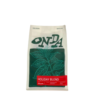 Whole bean coffee blend, seattle coffee blend, holiday coffee bag, bag of holiday coffee, holiday coffee gifts